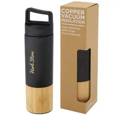 Torne 540 Ml Copper Vacuum Insulated Stainless Steel Bottle With Bamboo Outer Wall