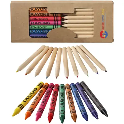 Lucky 19-Piece Coloured Pencil And Crayon Set