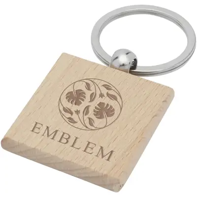 Gioia Beech Wood Squared Keychain