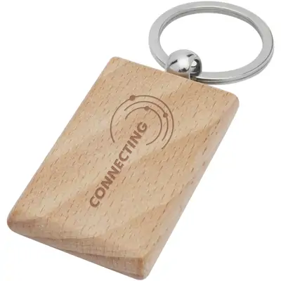 Gian Beech Wood Rectangular Keychain