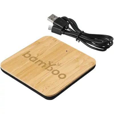 Leaf Bamboo And Fabric Wireless Charging Pad