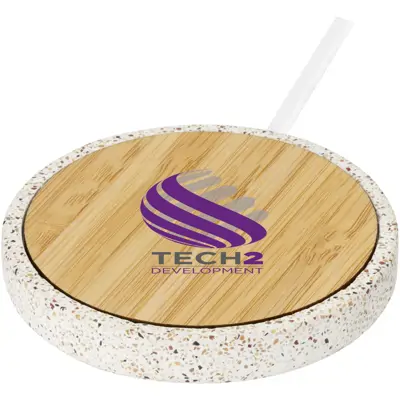 Terrazzo 10W Wireless Bamboo Charging Pad