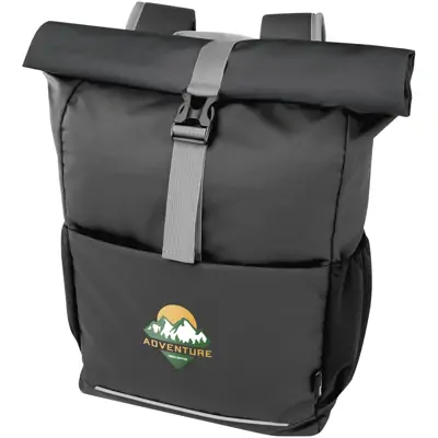 Aqua 15Inch GRS Recycled Water Resistant Roll-Top Bike Bag 20L