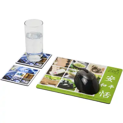 Q-Mat® Mouse Mat And Coaster Set Combo 3