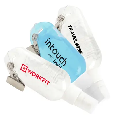 Printed Hand Sanitiser with Clip 50ml