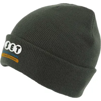 Embroidered Turn Up Beanie Hat