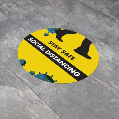 Social Distancing Round 300mm Anti-Slip Floor Sticker