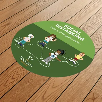 Social Distancing 900mm Round Anti-Slip Floor Sticker