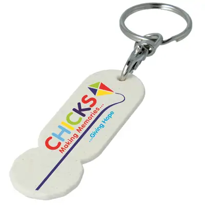 Recycled Biodegradable Plastic Trolley Coin Stick Keyring