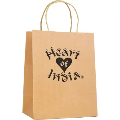 Medium Printed Paper Gift Bag - Natural