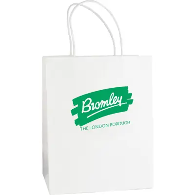 Medium Printed Paper Gift Bag - White