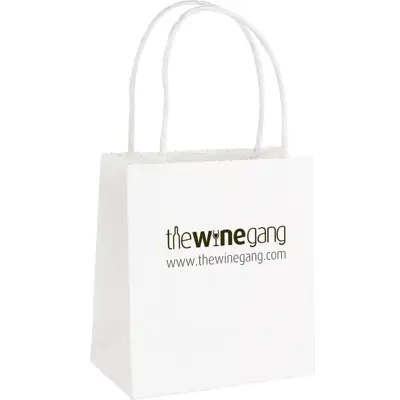 Small Printed Paper Gift Bag - White