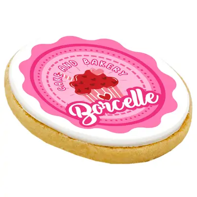 Iced Shortbread Biscuit 8cm - Round